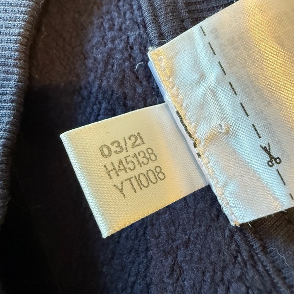 ADIDAS x FARM RIO Cropped Navy Crewneck Sweatshirt Pullover Small - Picture 10 of 11
